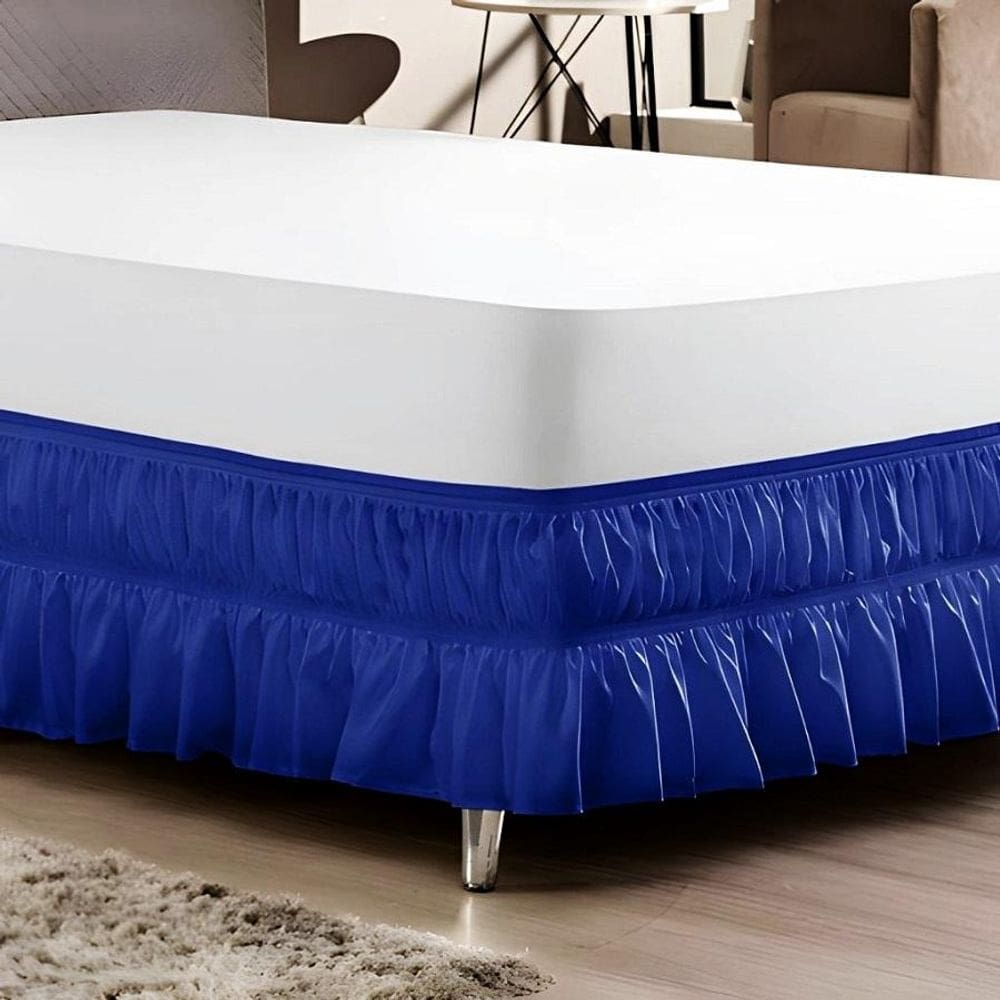 Saia Box Cama Casal E Queen 2 Elásticos Ajustável Babado 1