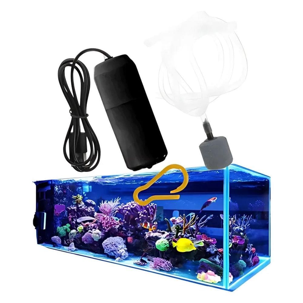 Mini Bomba Submersa Aerador Oxigênio Para Aquário Peixe Usb