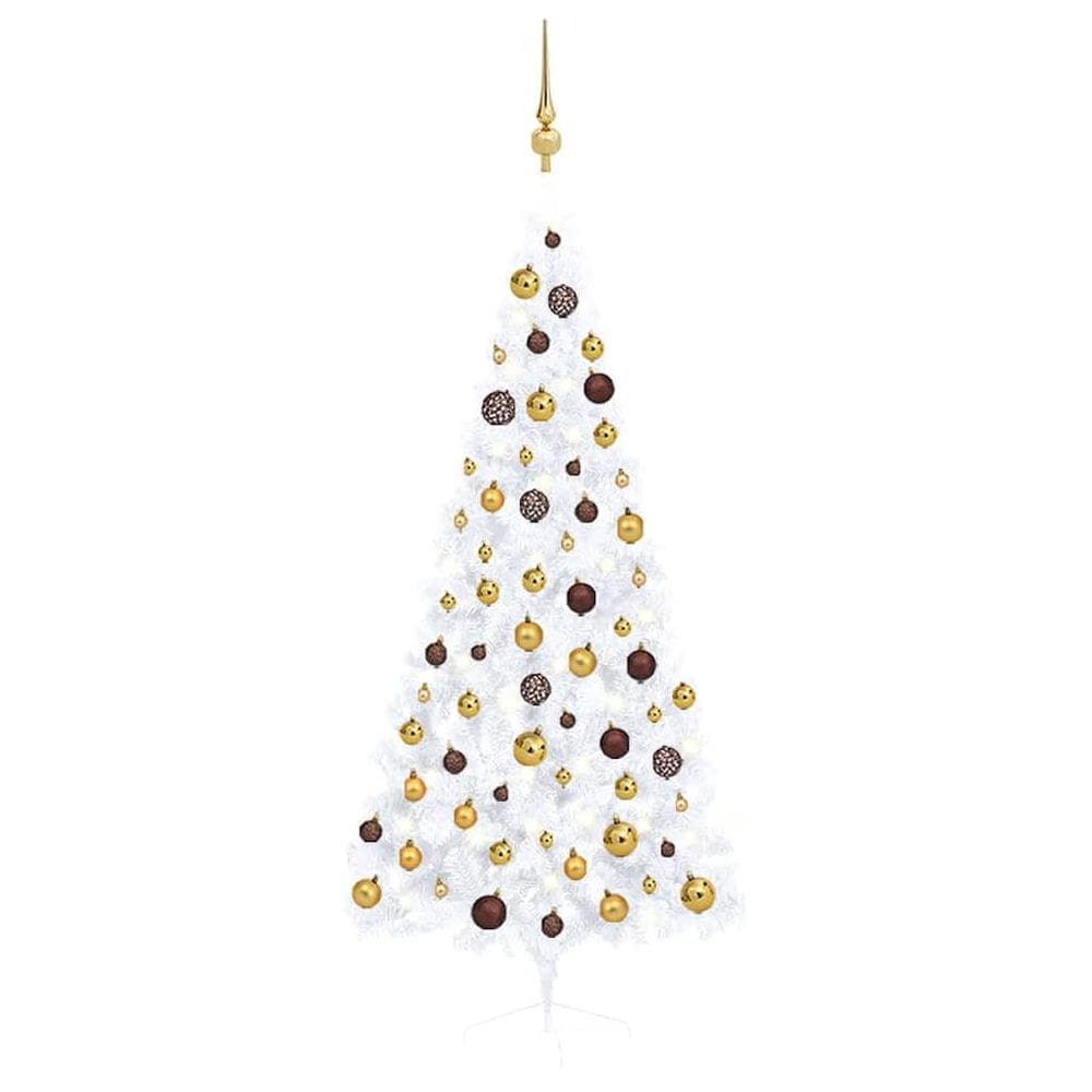 Árvore de Natal vidaXL Artificial Half Prelit W/Balls Set