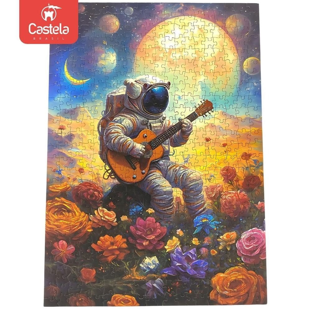 Quebra Cabeça De 500 Peças Astronauta Romantico - Castela