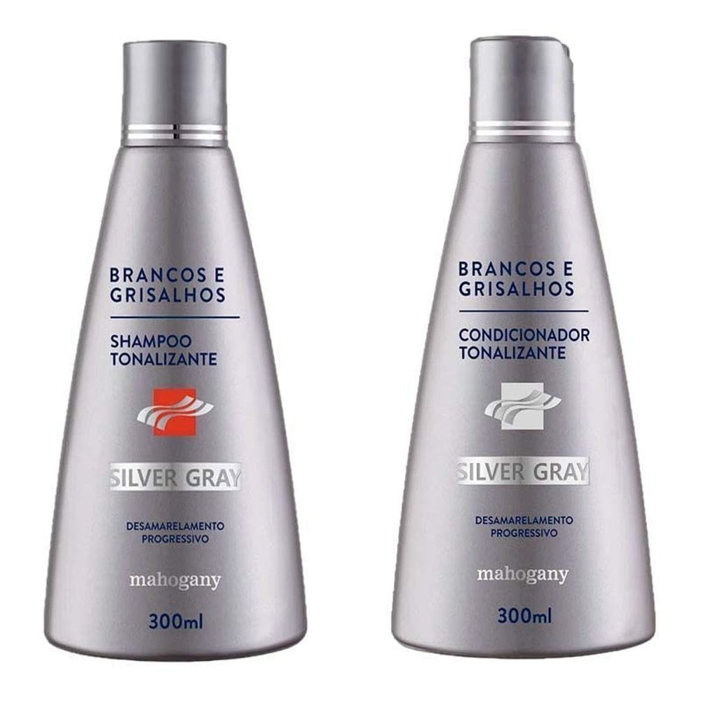 KIT Shampoo Silver + Condicionador Silver Gray Mahogany 300ml