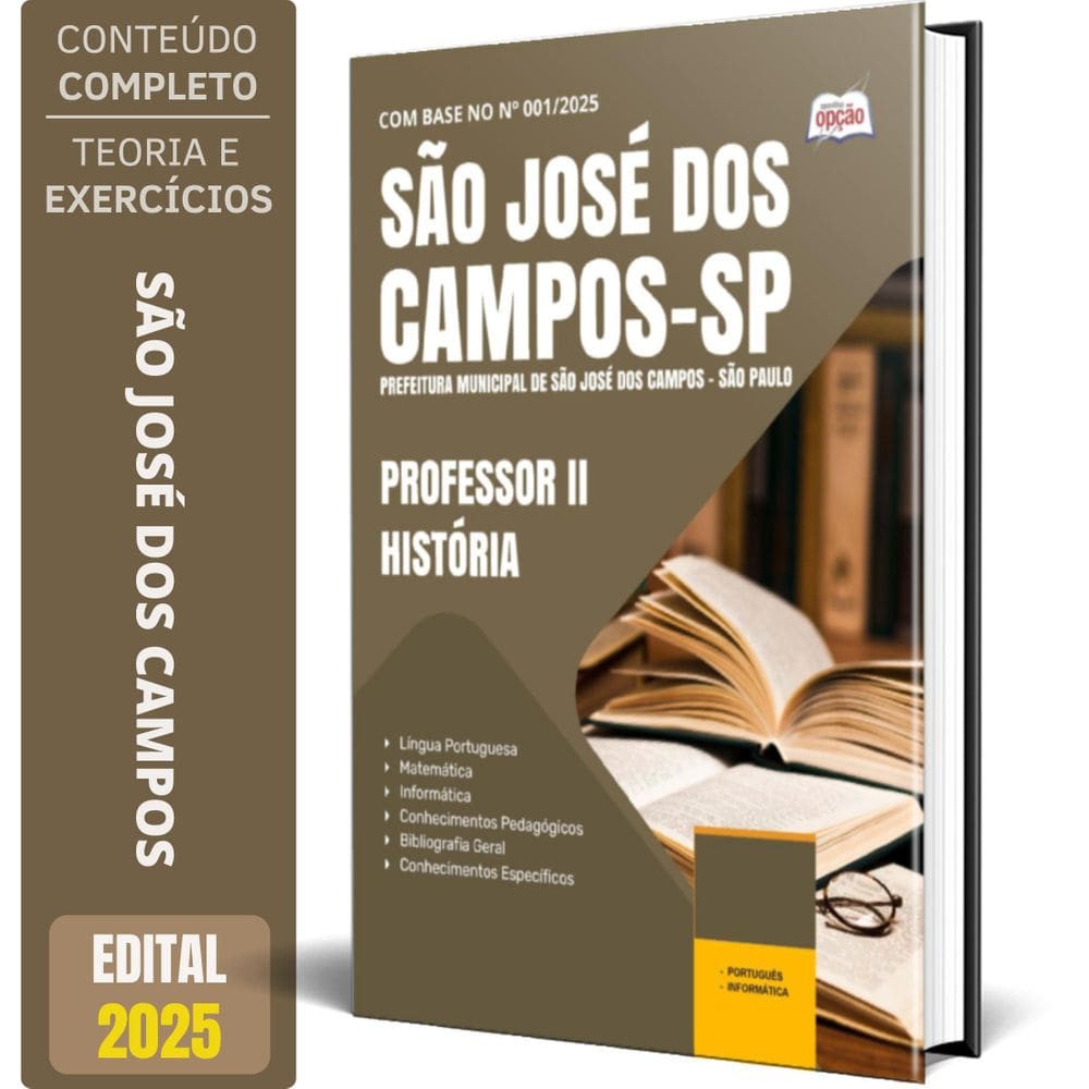 Apostila Prefeitura De São José Dos Campos Sp 2025 - Professor Ii - História