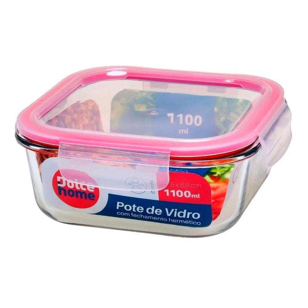 Pote De Vidro Hermético Marmita Forno Micro-Ondas 1100Ml
