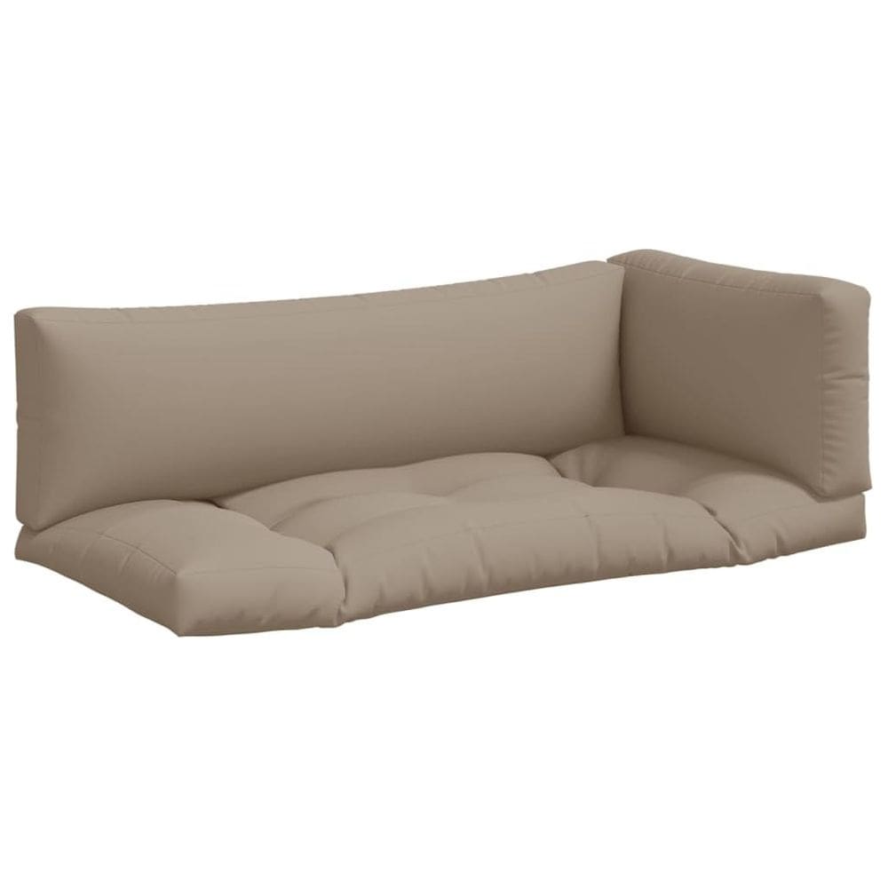 Almofadas de palete vidaXL Taupe Outdoor 3 peças de tecido resistente às intempéries