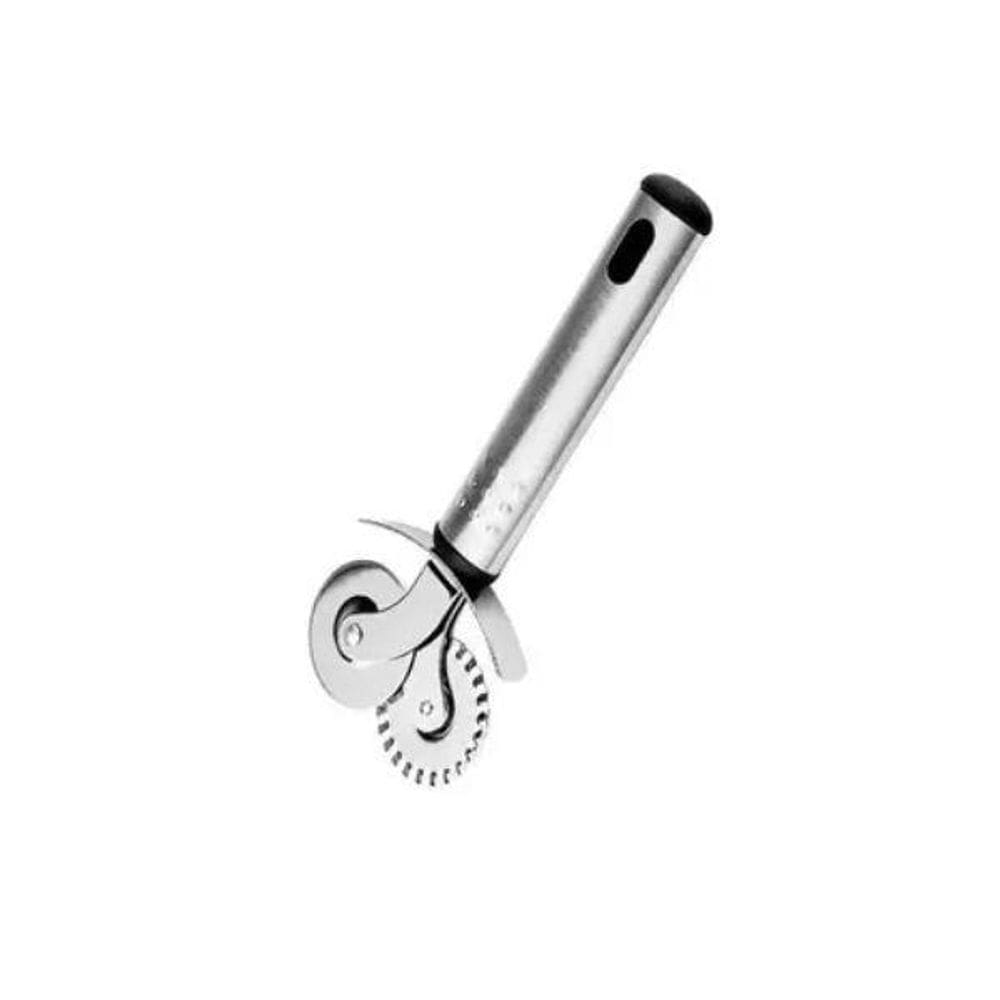 Carretilha Dupla Em Inox Para Cortar Massa Pastel Pizza Mimo