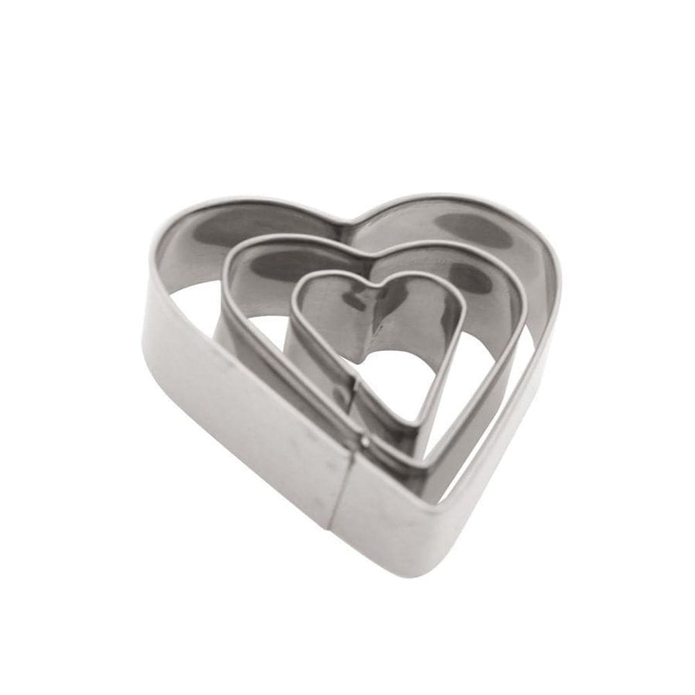 Cortador Inox Coração Com 3 Unidades