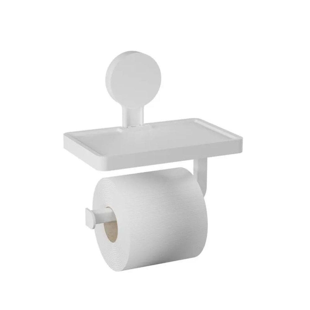 Suporte Papel Higiênico Com Adesivo Removível Abs Branco