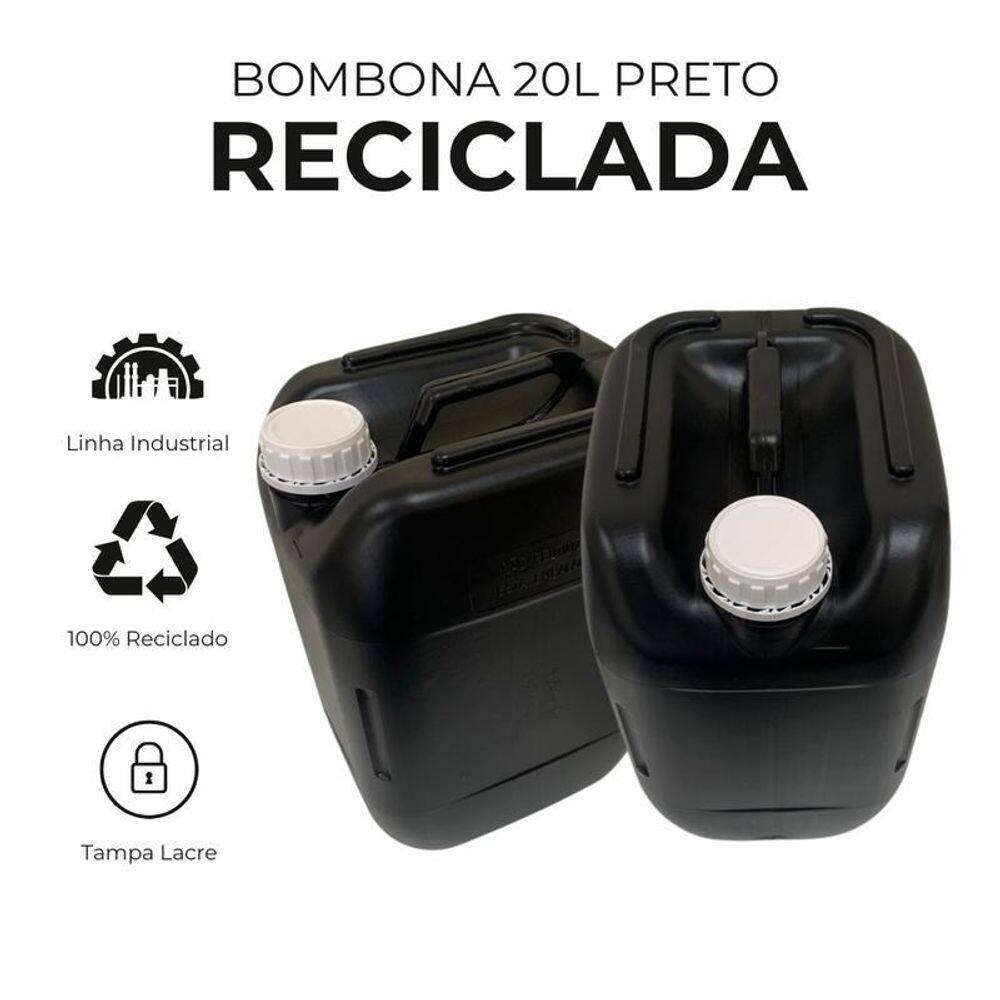 Bombona Preta Reciclada Para Linha Industrial - 2 Pçs