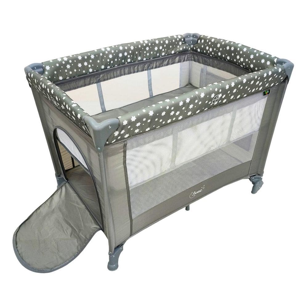 Berço Portátil Infantil Cercado Desmontável Maxi Baby Cinza
