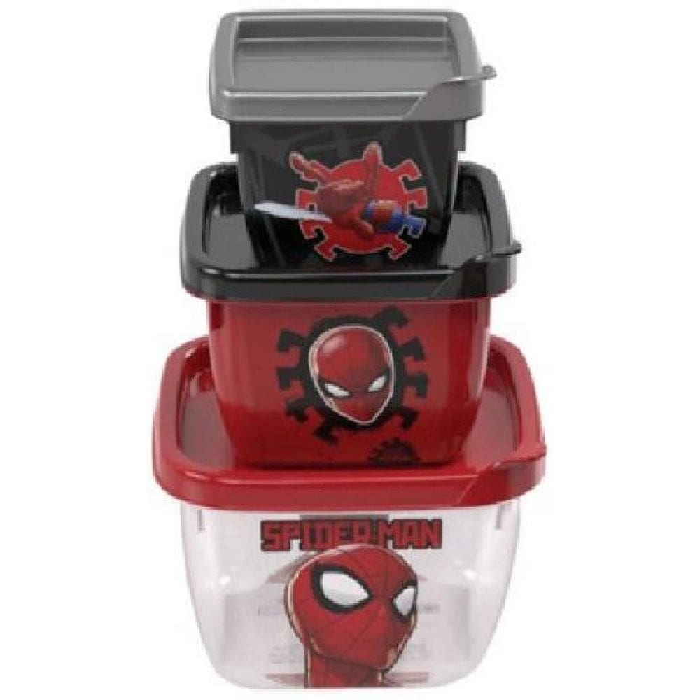 Conjunto 3 Potes Conect Homem Aranha Plasútil