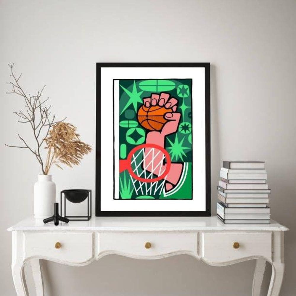 Quadro Decorativo Esporte Basquete Pop Art 45X34Cm