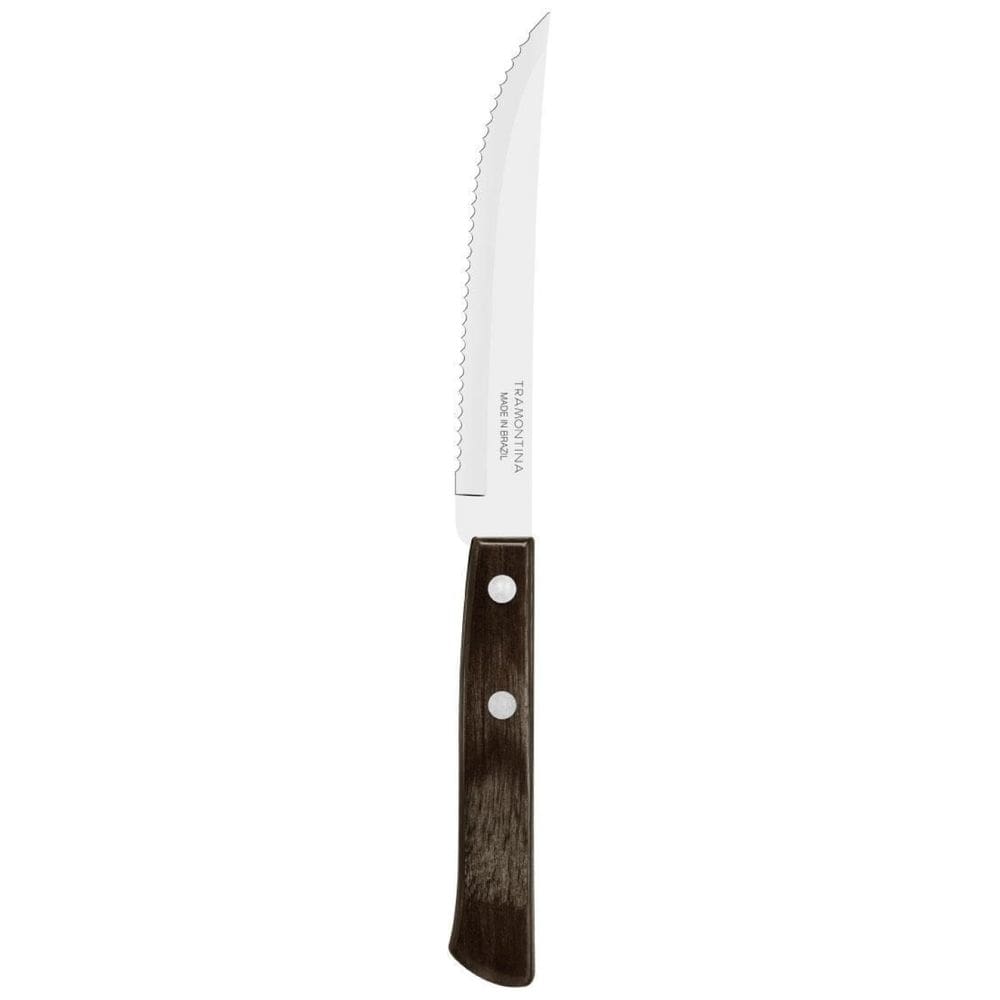 Kit 3 Facas Churrasco Tramontina Polywood Inox Cabo Castanho