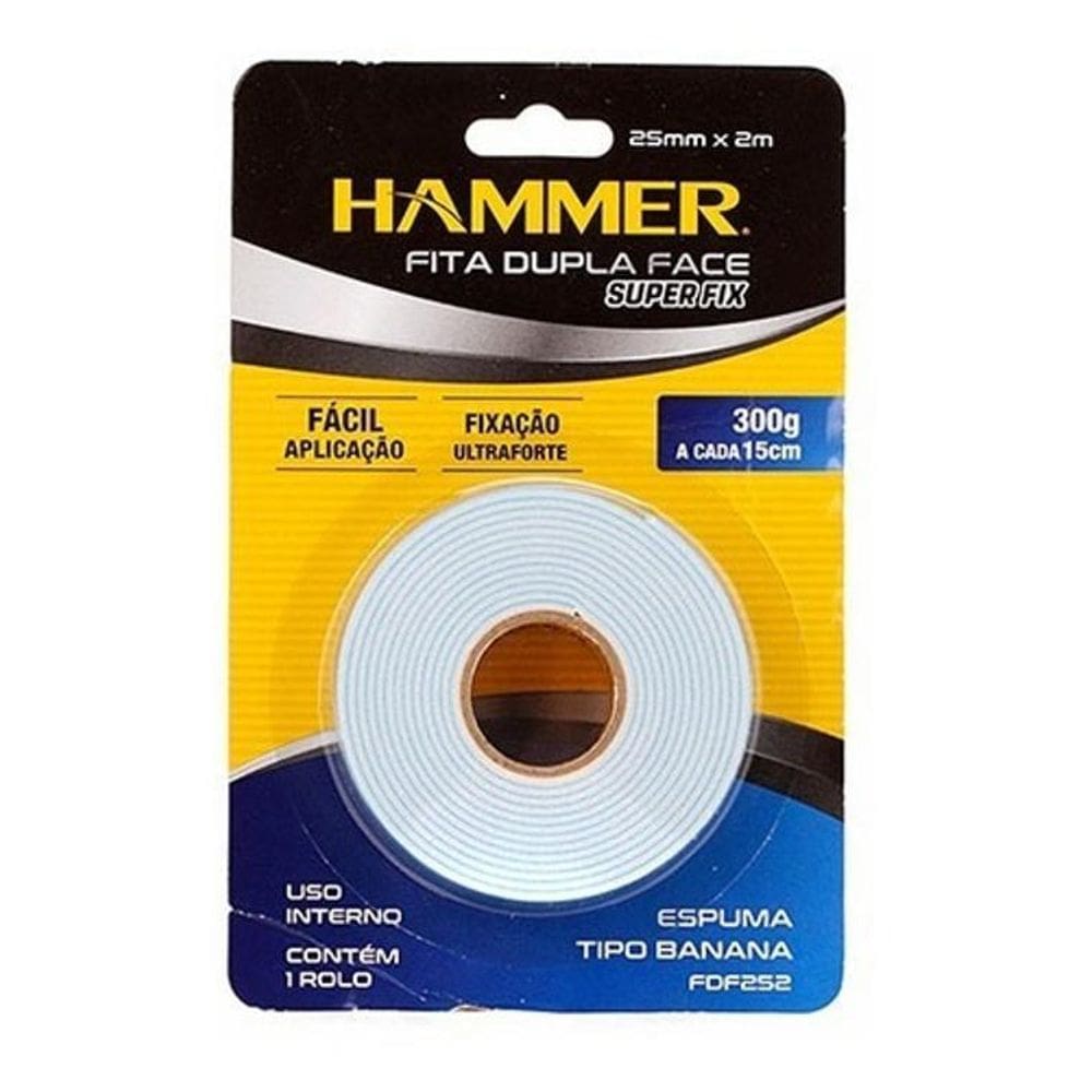 Fita Dupla Face Espuma Tipo Banana 25Mm X 2M Fdf252 Hammer