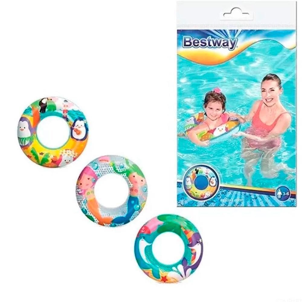 Bóia Inflável Infantil Estampa Fundo Do Mar Redonda Bestway