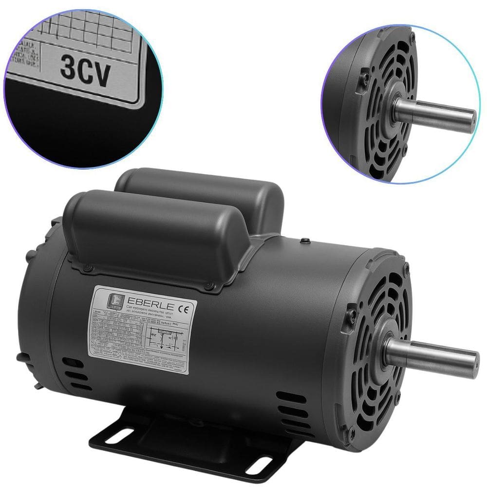 Motor Elétrico Mono 3Cv Compressor 15 Serra Bancada 19.05Mm