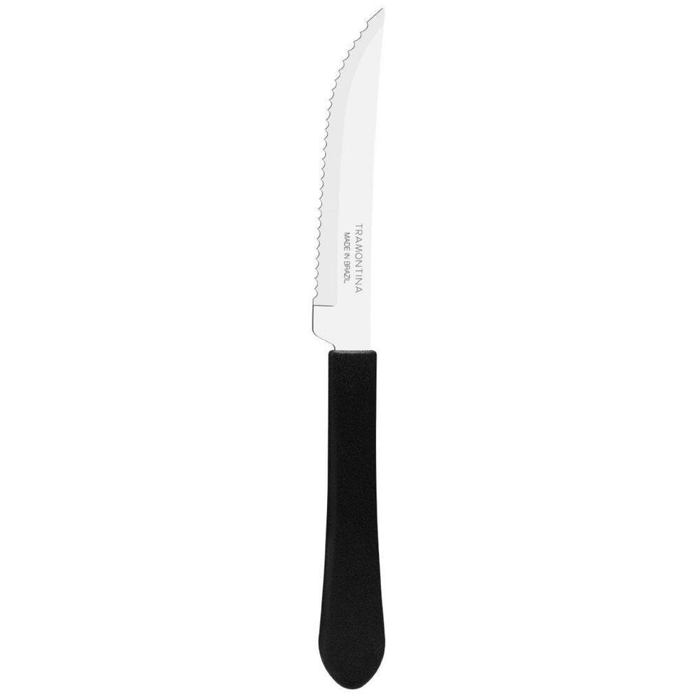 Kit 2 Facas Mesa Churrasco Tramontina Leme Inox Cabo Preto