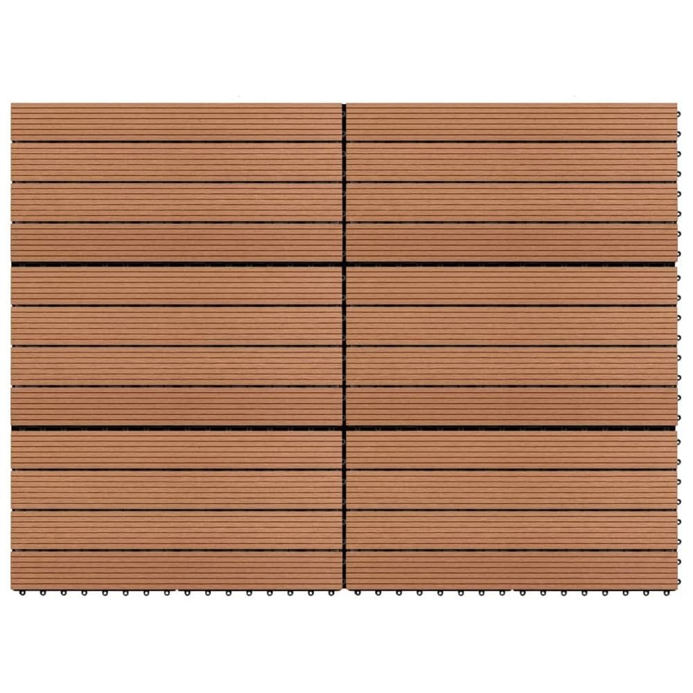 Telhas de deck vidaXL WPC 23,6x11,8cm Cinza 6 peças 1m²
