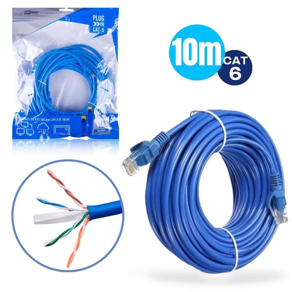 Cabo De Rede Cat6 10M Mbtech Gb51235