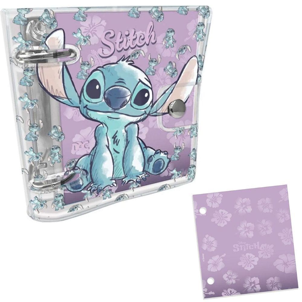 Fichário Argolado Mini Stitch Pvc Cristal 80Fls - 5380 - Dac