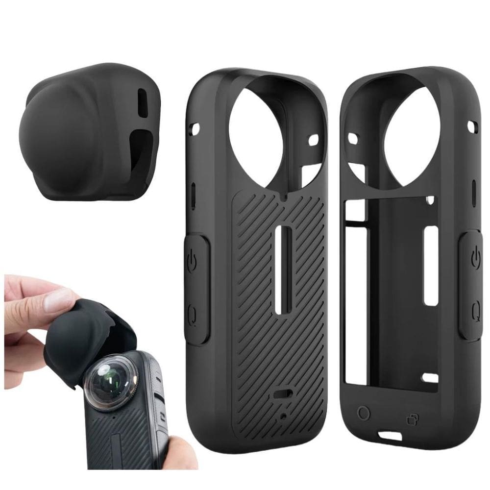 Capinha Silicone Com Protetor Lente Para Câmera Insta 360 X4
