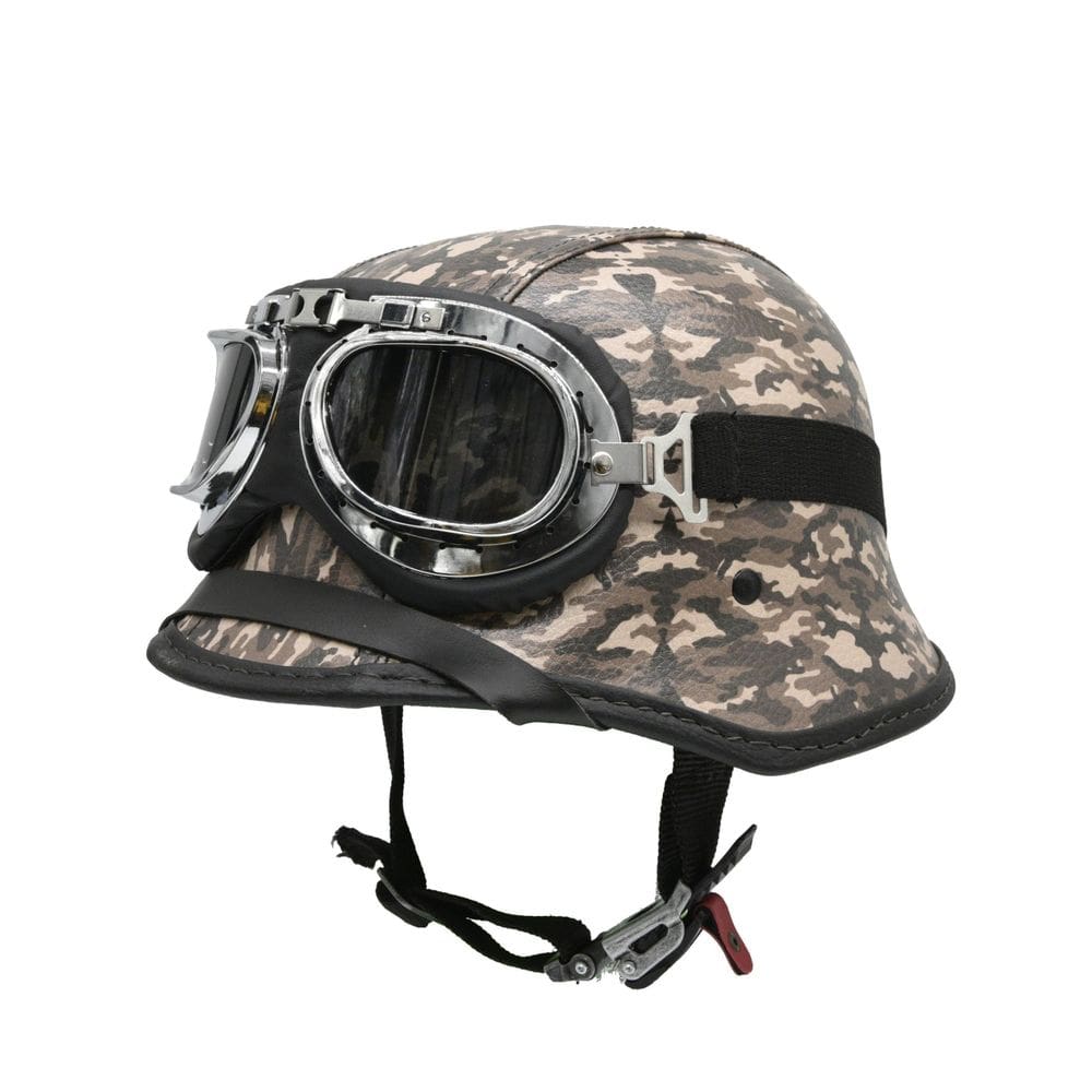 Capacete Bike/Scooter Alemão Camuflado Marrom Fume Pp