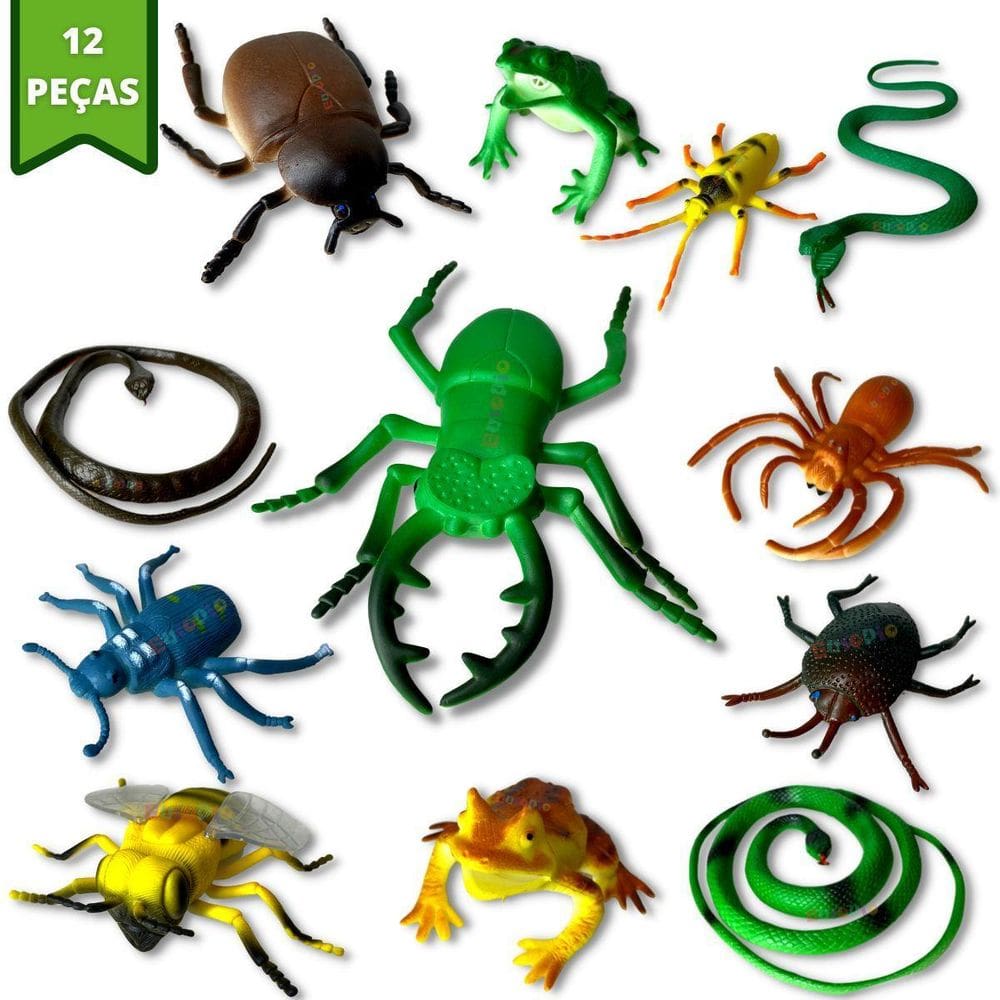 Kit Insetos De Brinquedo De Mentira Animais De Plástico