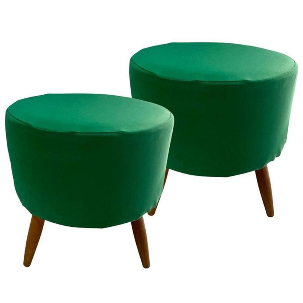 Kit 2 Capas Para Puff Redondo Pé Palito Malha Com Elástico