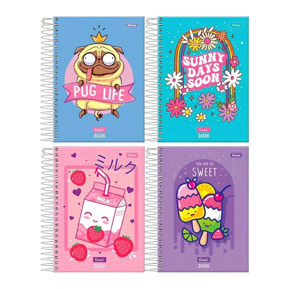 Agenda Anual Espiral Compacta Capa Dura 2026 Ever Foroni