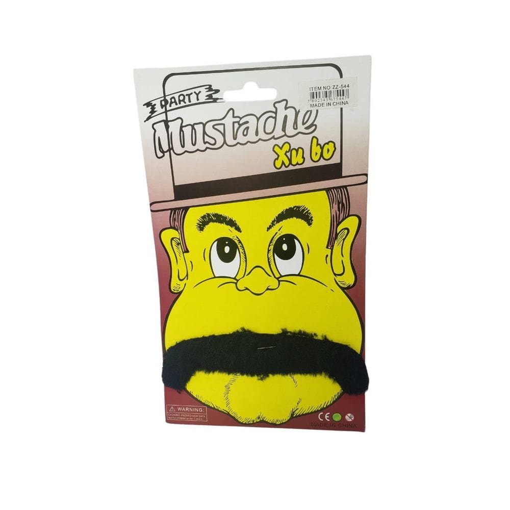 Bigode Falso Preto Em Pelúcia Modelo 2154