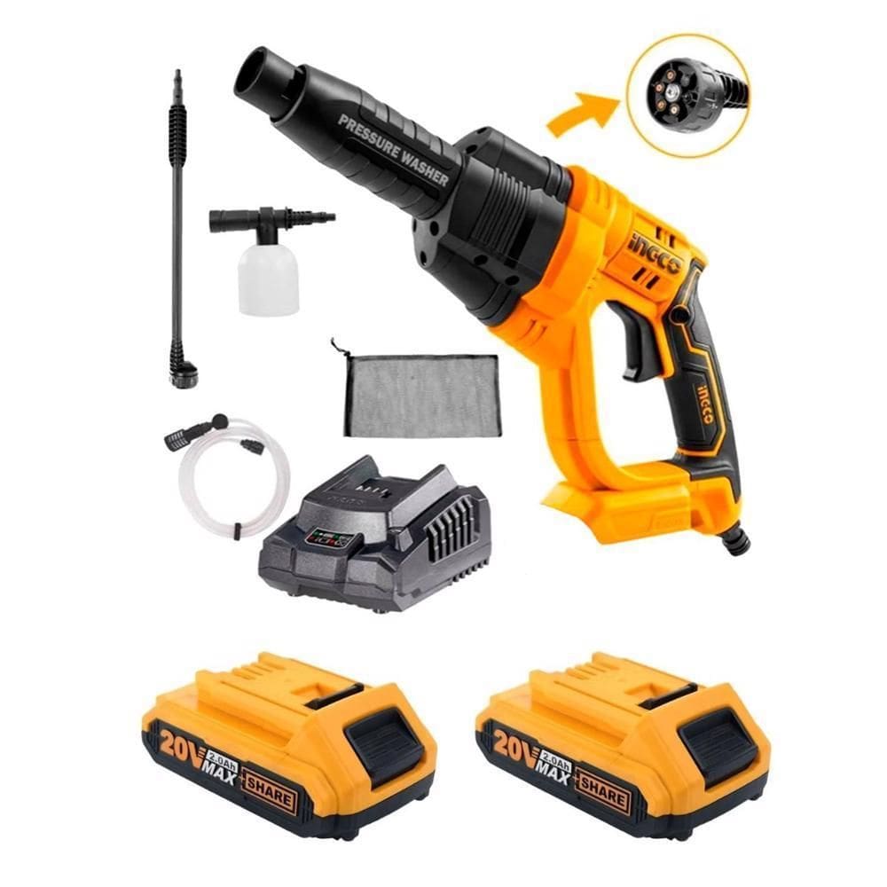 Lavadora Jato Alta Pressão Com 2 Baterias 2.0A + Acessórios