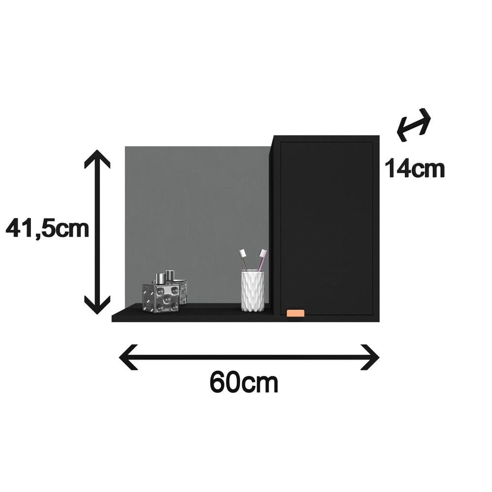 Espelheira E-LED com Puxador Cobre - Desmontável