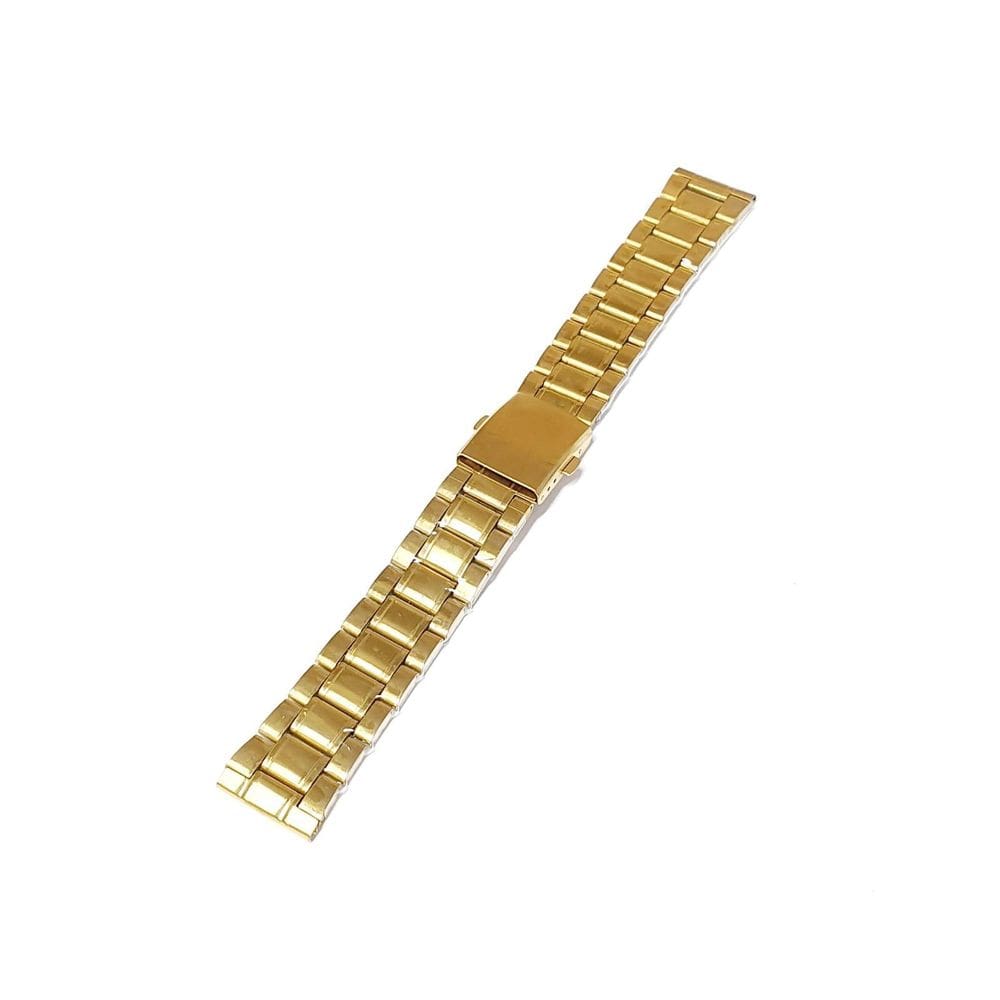 Pulseira para Relógio Aço Dourado Terminal Reto 22mm