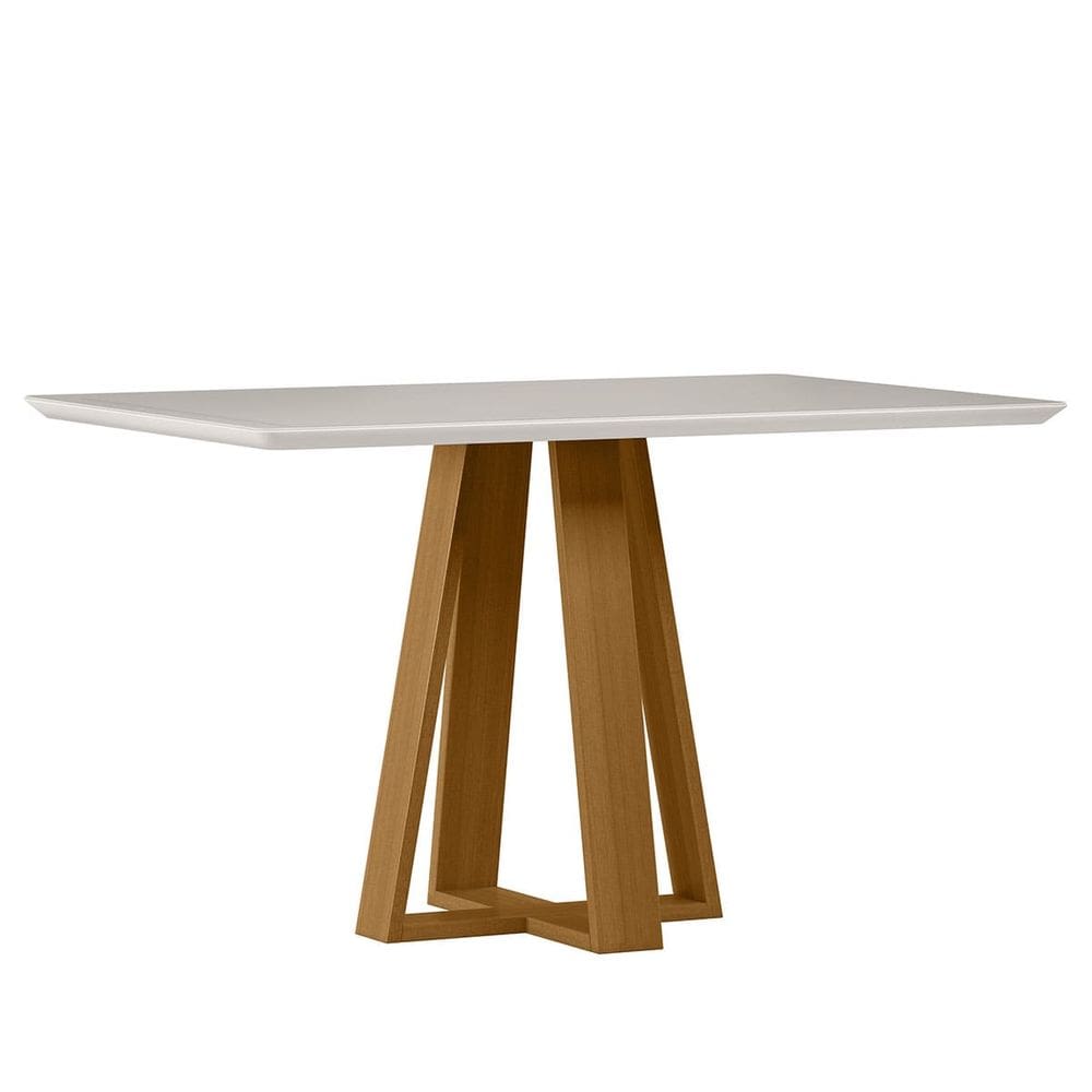 Mesa Jantar Retangular 135x90x80 Com Vidro 3mm Lectus Sem Cadeiras - New Ceval