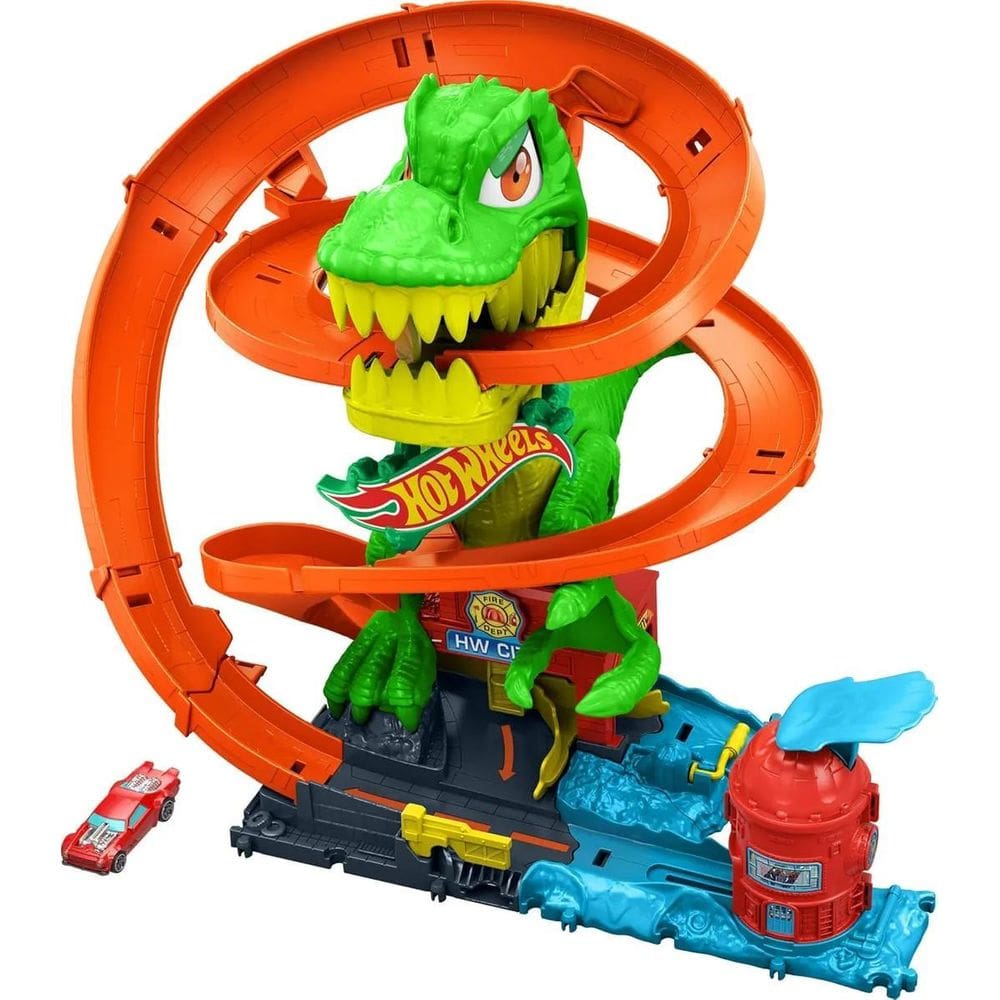 Jbpista Hot Wheels T-Rex Batalha Blaze Quartel Bombeiro