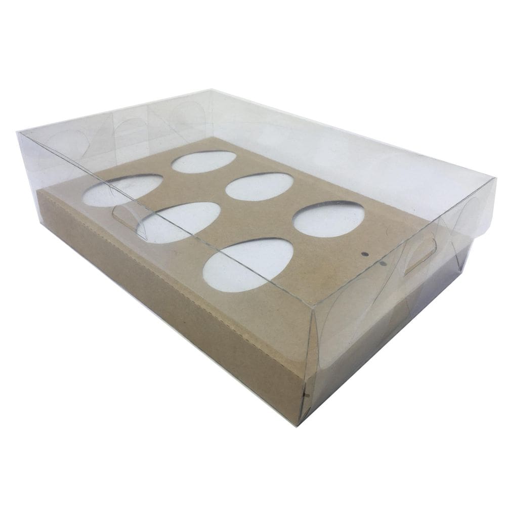10 Caixas Para 6 Mini Ovo De Colher 50G, Kraft, Páscoa