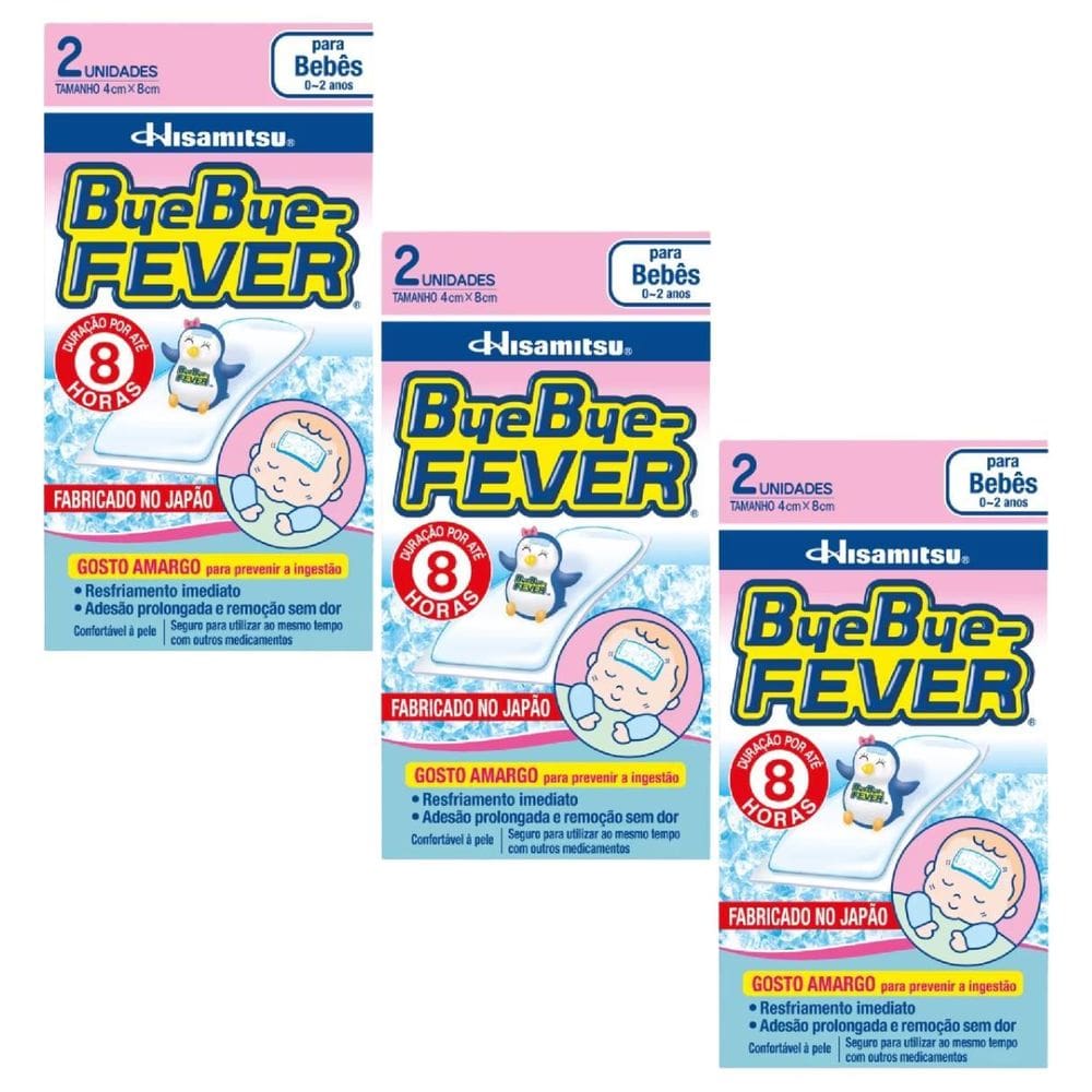 Kit 3 Adesivos Bye Bye Fever 2 Unidades O Alívio Que Seu