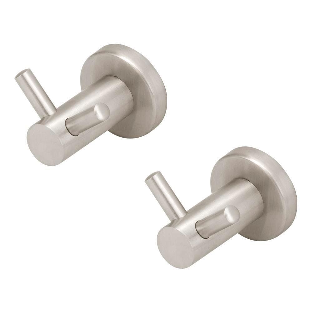 Kit 2 Porta Toalha Cabide Duplo Banheiro Inox Escovado