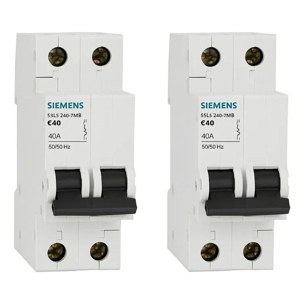 Kit 2 Disjuntores Interruptor Bipolar 2P Curva B 10A Siemens