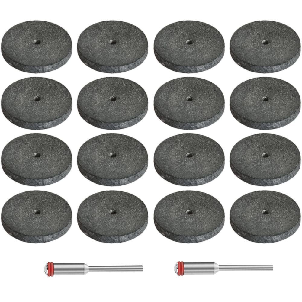 Kit 16 Roda Borracha Preto 2 Hastes Polimento Micro Retífica