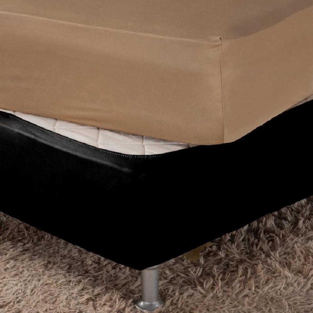 Saia Box Fit Queen Capa Cama Box Elástico Malha 1 Pç Lisa