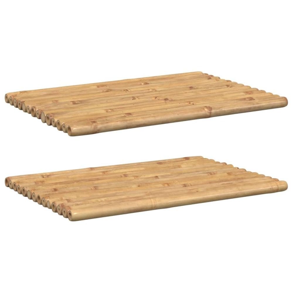Tapetes de banho de bambu VidaXL Natural Finish 2 peças 70x50cm