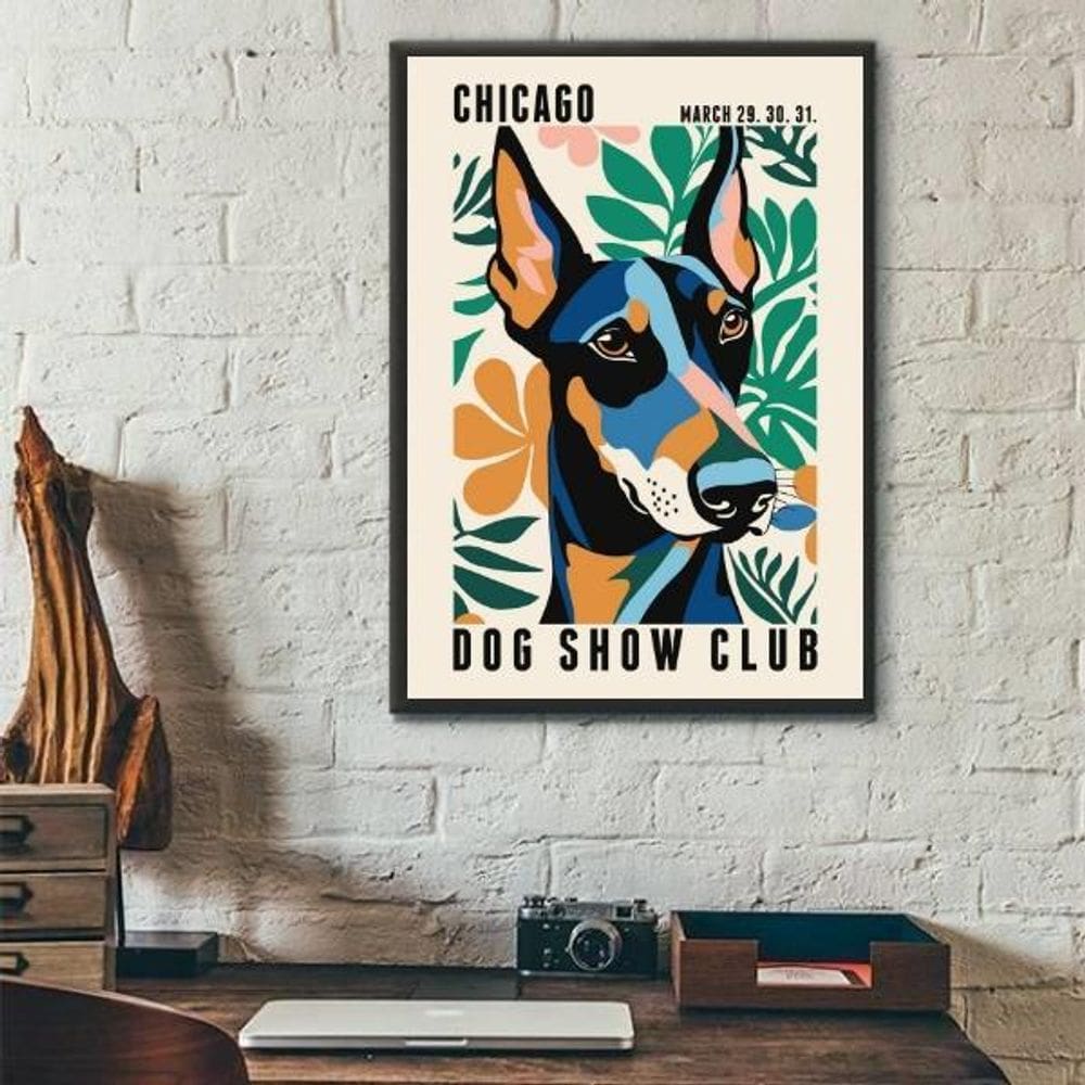 Quadro Doberman - Chicago Dog Show Poster 45X34Cm