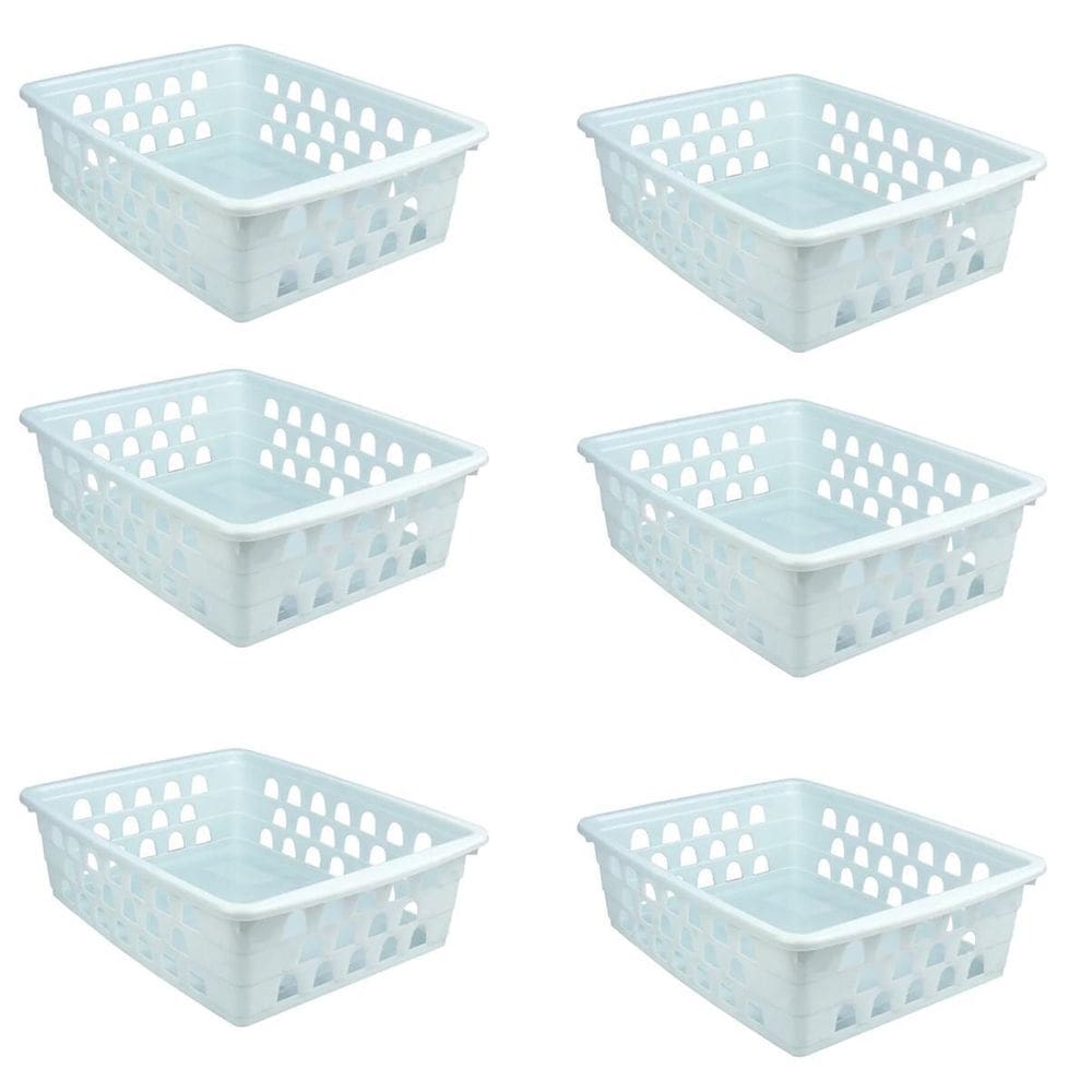 Kit 6 Cesto Organizador Multiuso Grande G Branco Uninjet