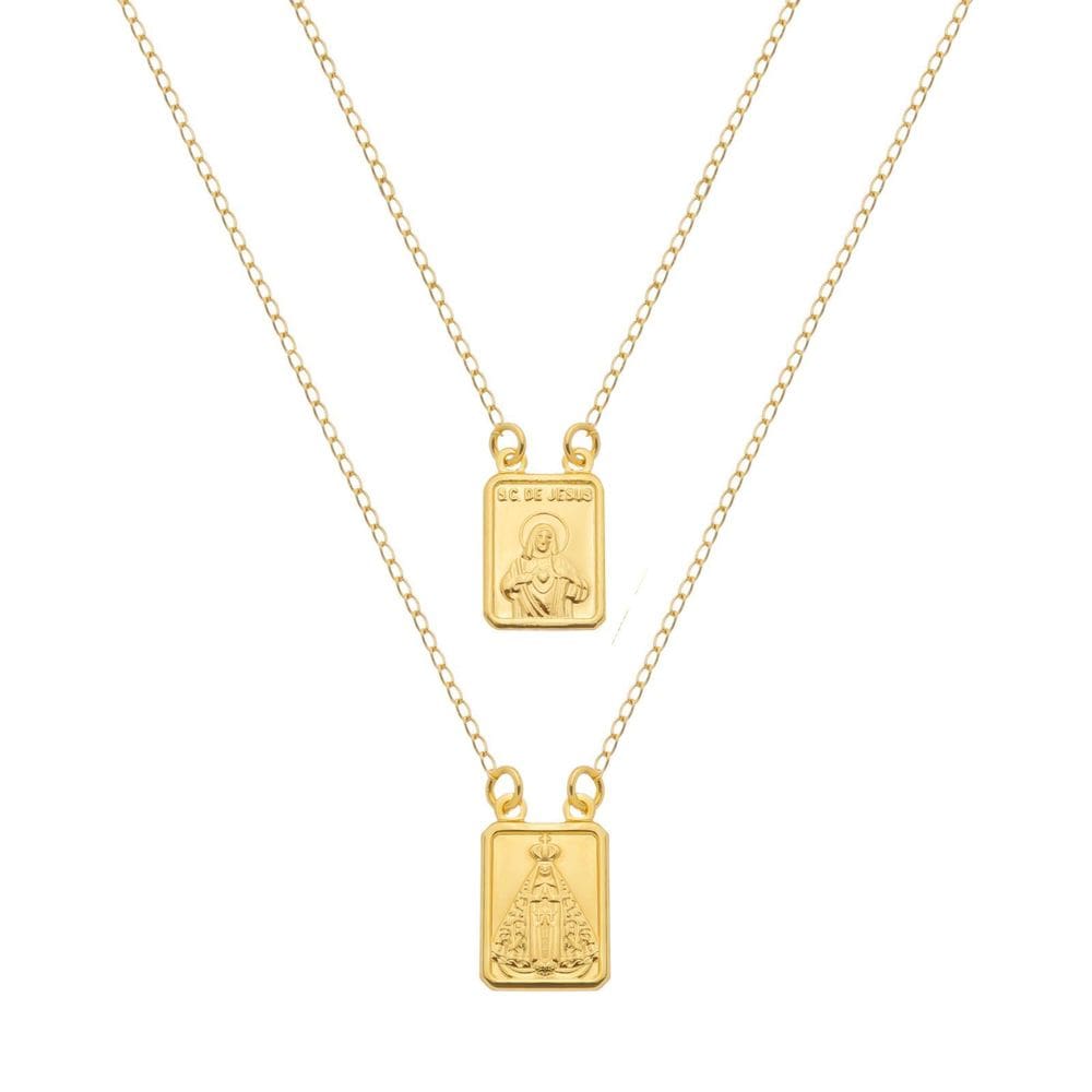 Escapulário Dourado Masculino Tradicional