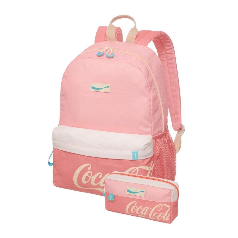 Kit Mochila De Costas Coca Cola Escolar Juvenil Com Estojo