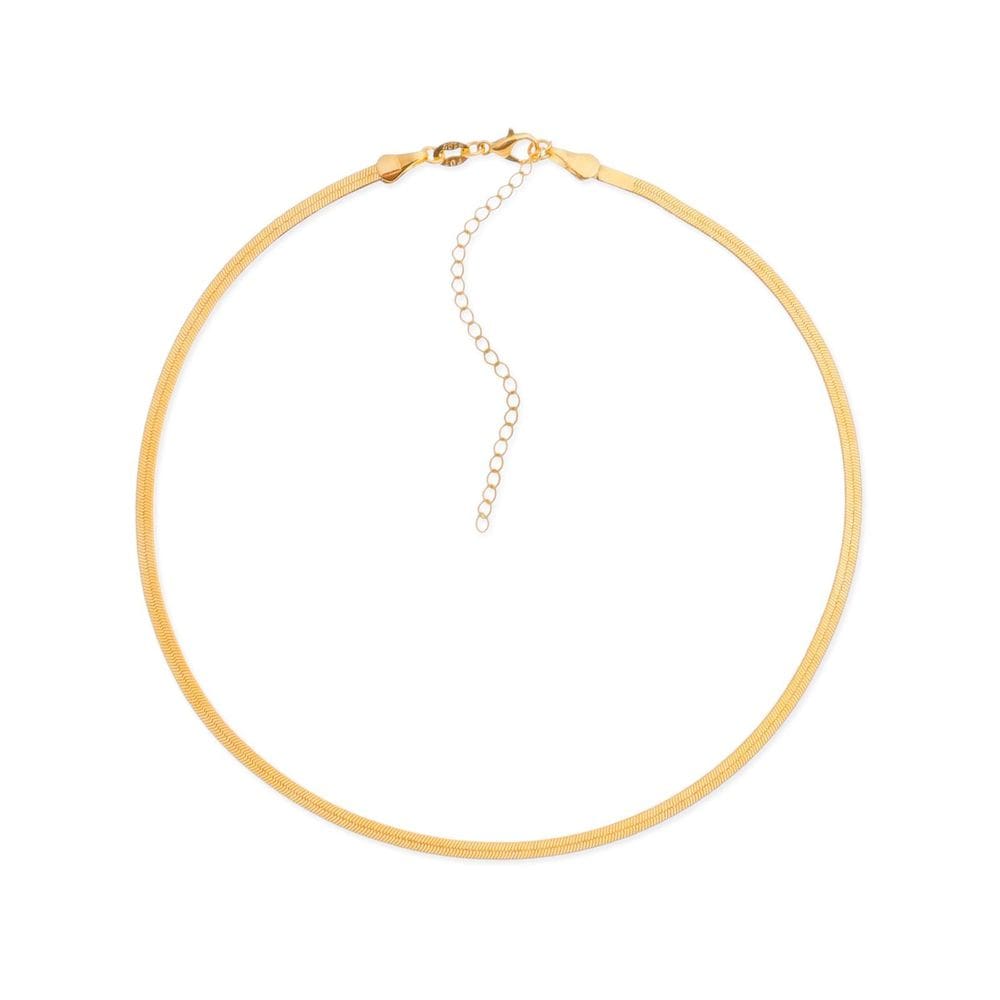 Colar Dourado Chocker De Fita