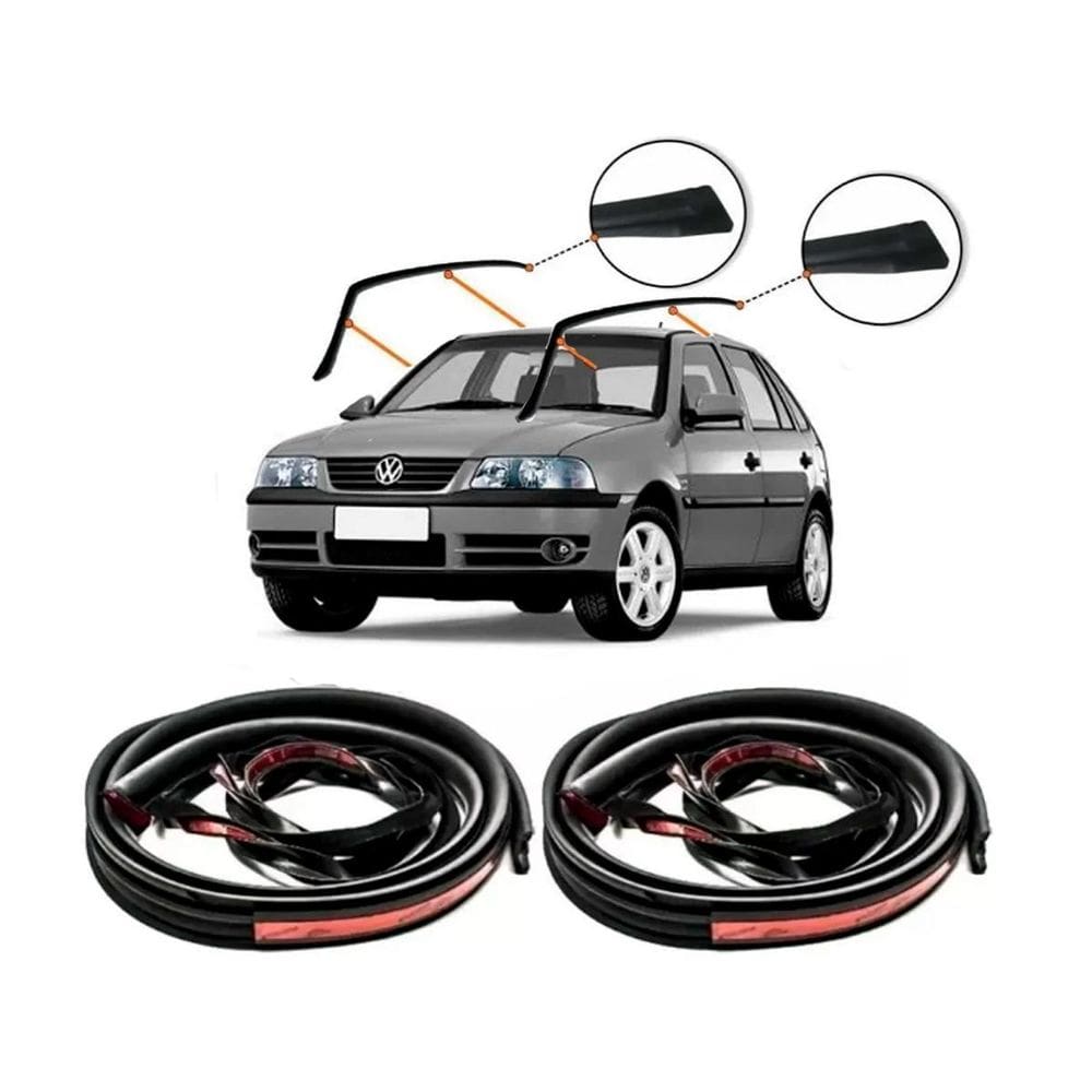 Kit Borracha Pingadeira Friso Teto Gol G3 G4 4 Portas Par