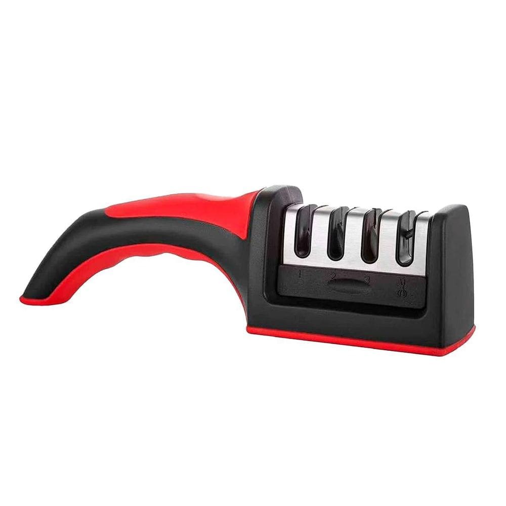 Afiador Amolador Manual De Facas Diamantado Vermelho