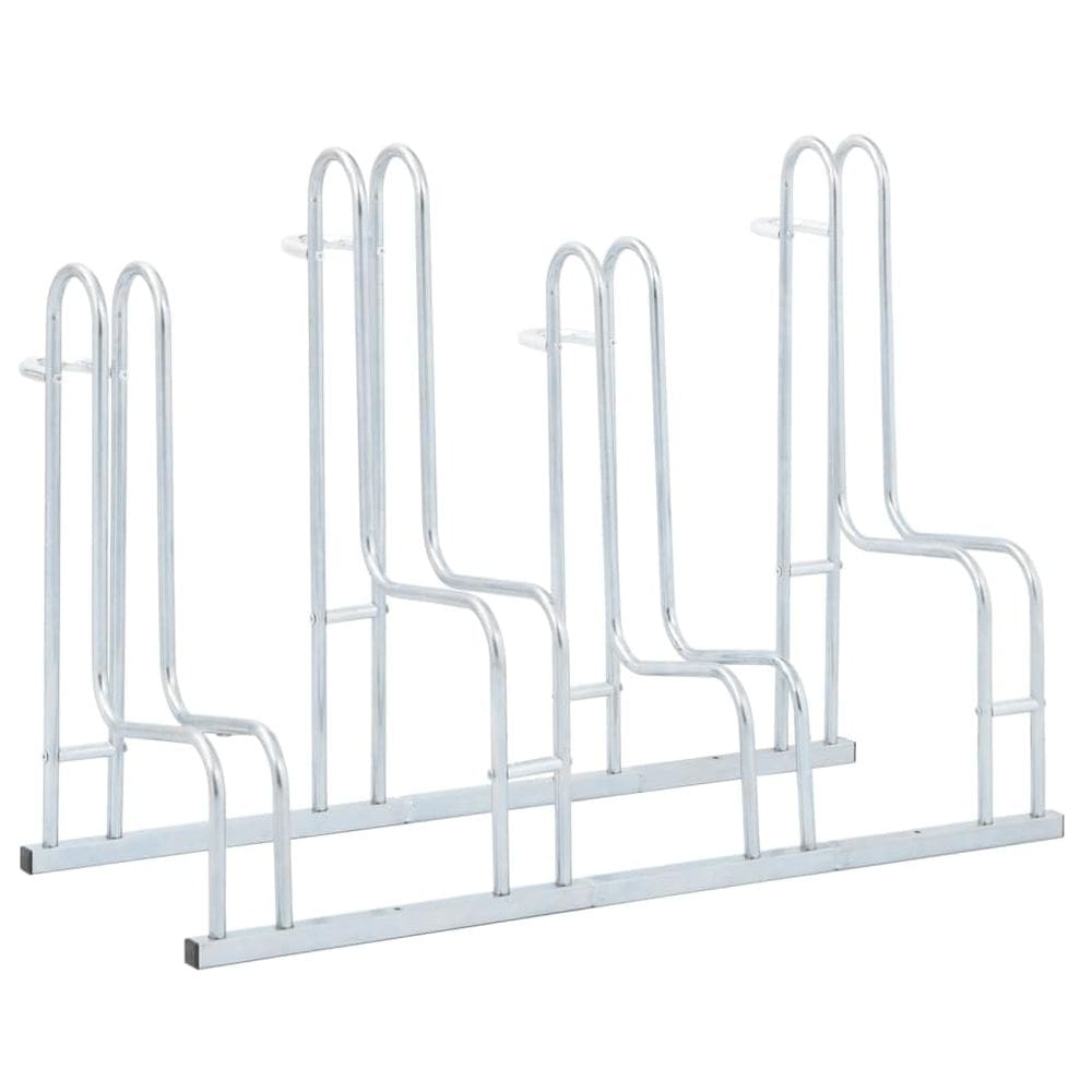 Suporte de bicicleta vidaXL Silver Freestanding para 4 bicicletas em aço