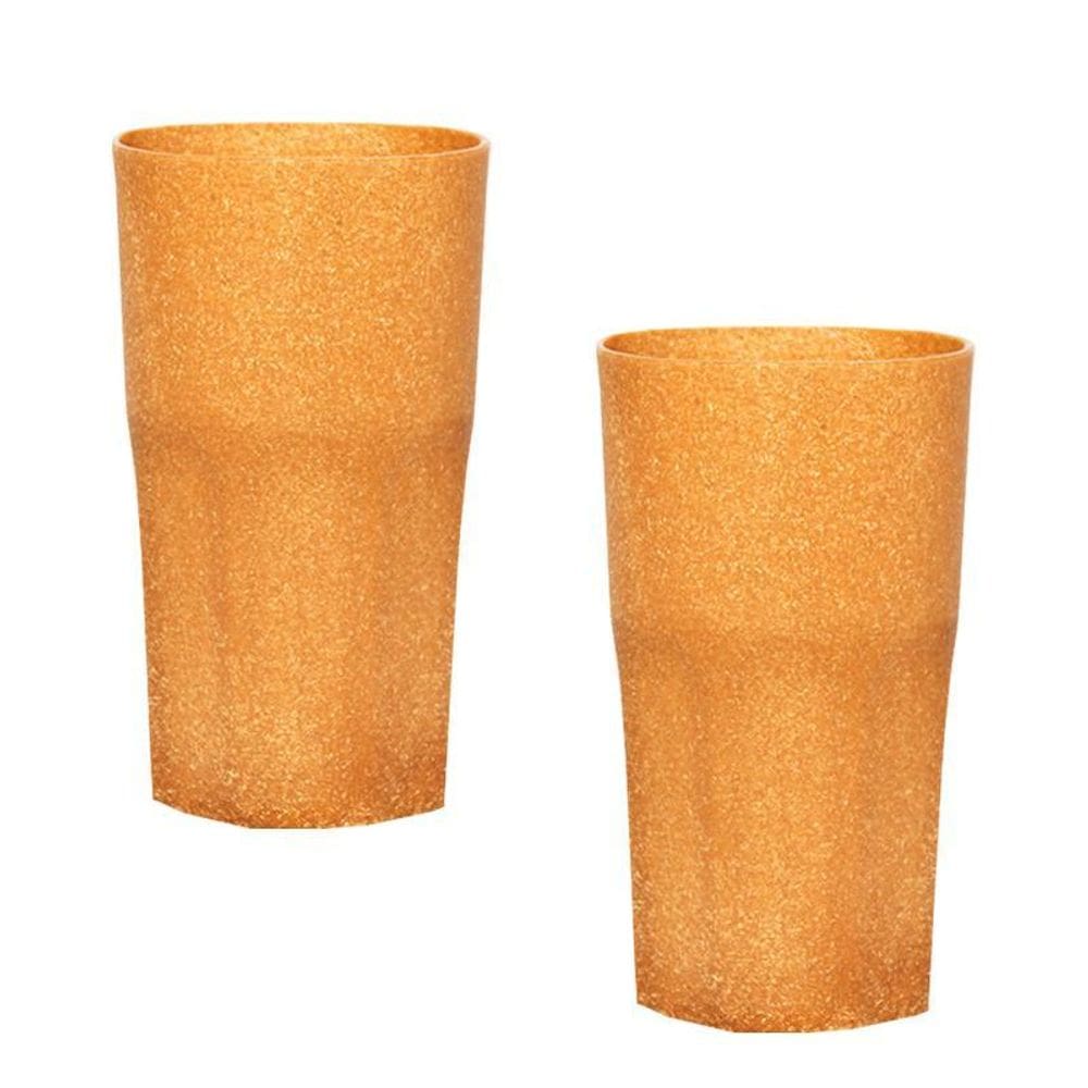 Kit 2 Copos Roma Fibra Madeira Green 360Ml